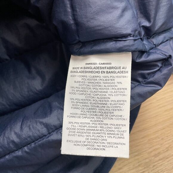 Nike Jacket Mens Medium Blue Tech Fleece Puffer Goose Down Hooded Zip - Picture 9 of 16